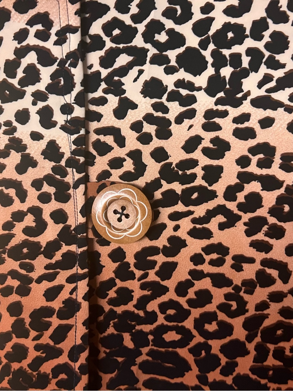 Leopard Print Button-Closure Accessory - Brown & Black